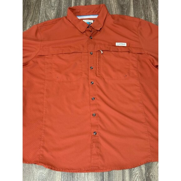 MAGELLAN MENS OUTDOOR SHIRT ROLL TAB SLEEVE 2XL FISHING GEAR BURNT ORANGE - Picture 4 of 11